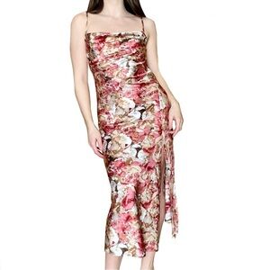 Floral Pink Midi Dress